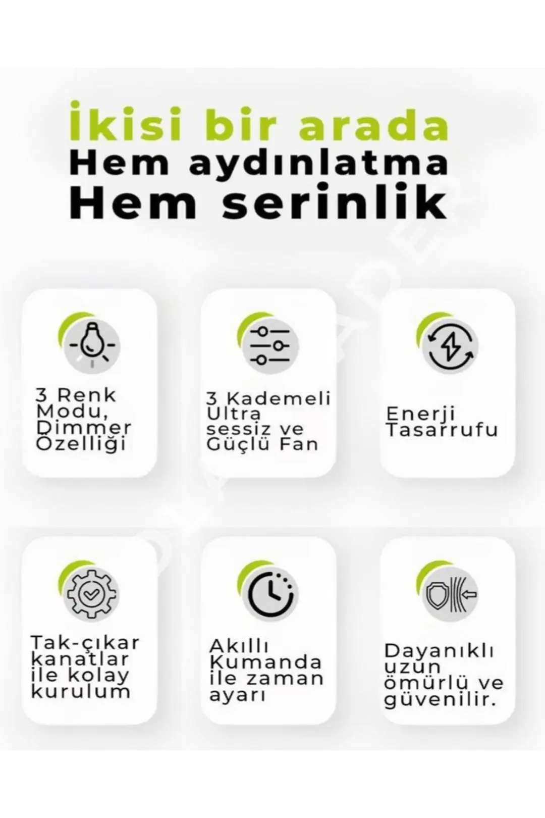 Tavan Vantilatörü 6 kanat Sessiz 3 Renk Işık Özelligi Uzaktan Kumandalı 52CM Ürün Boyutu kristal
