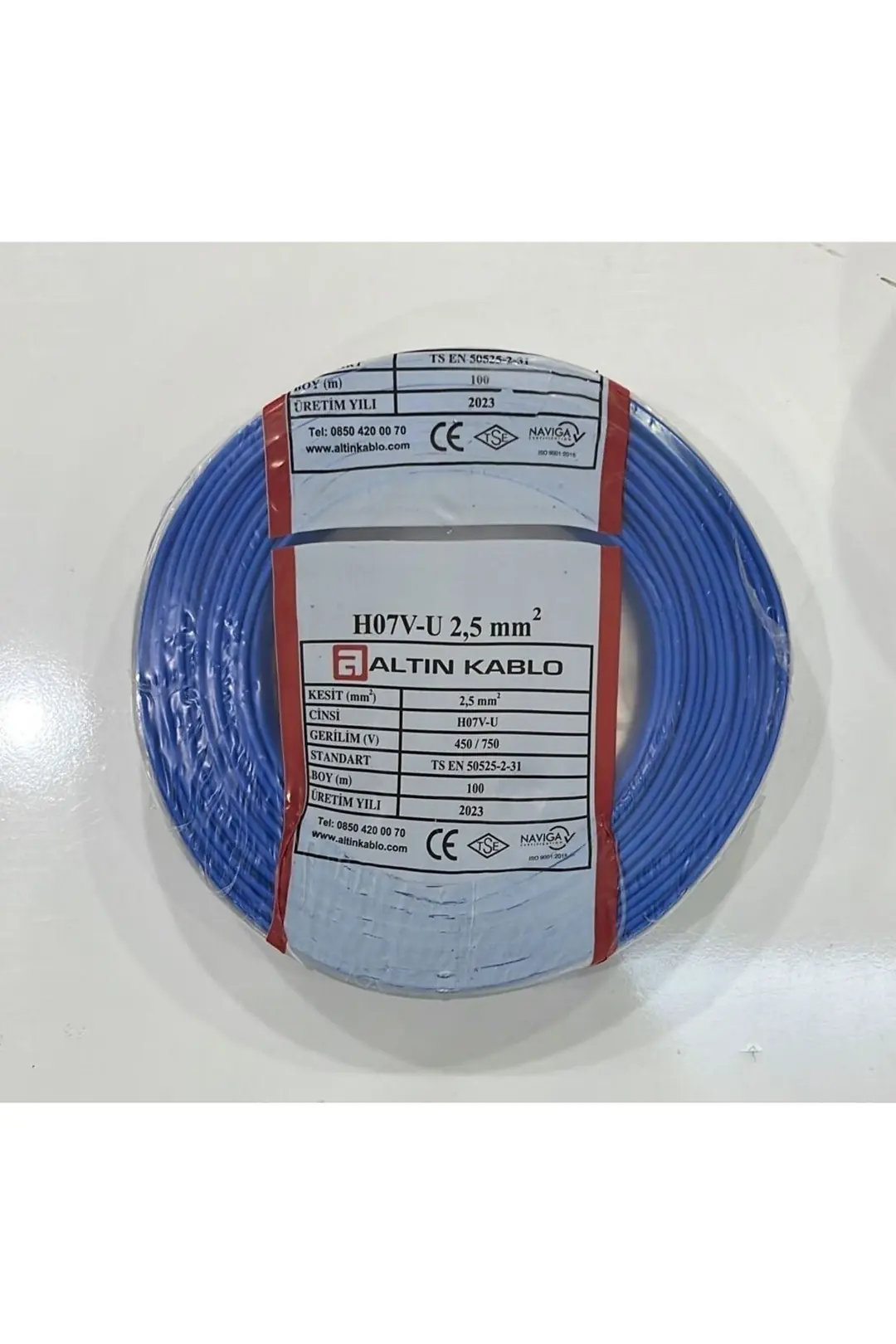 2.5 Mm Nya Kablo Tek Damar Mavi 100 Metre