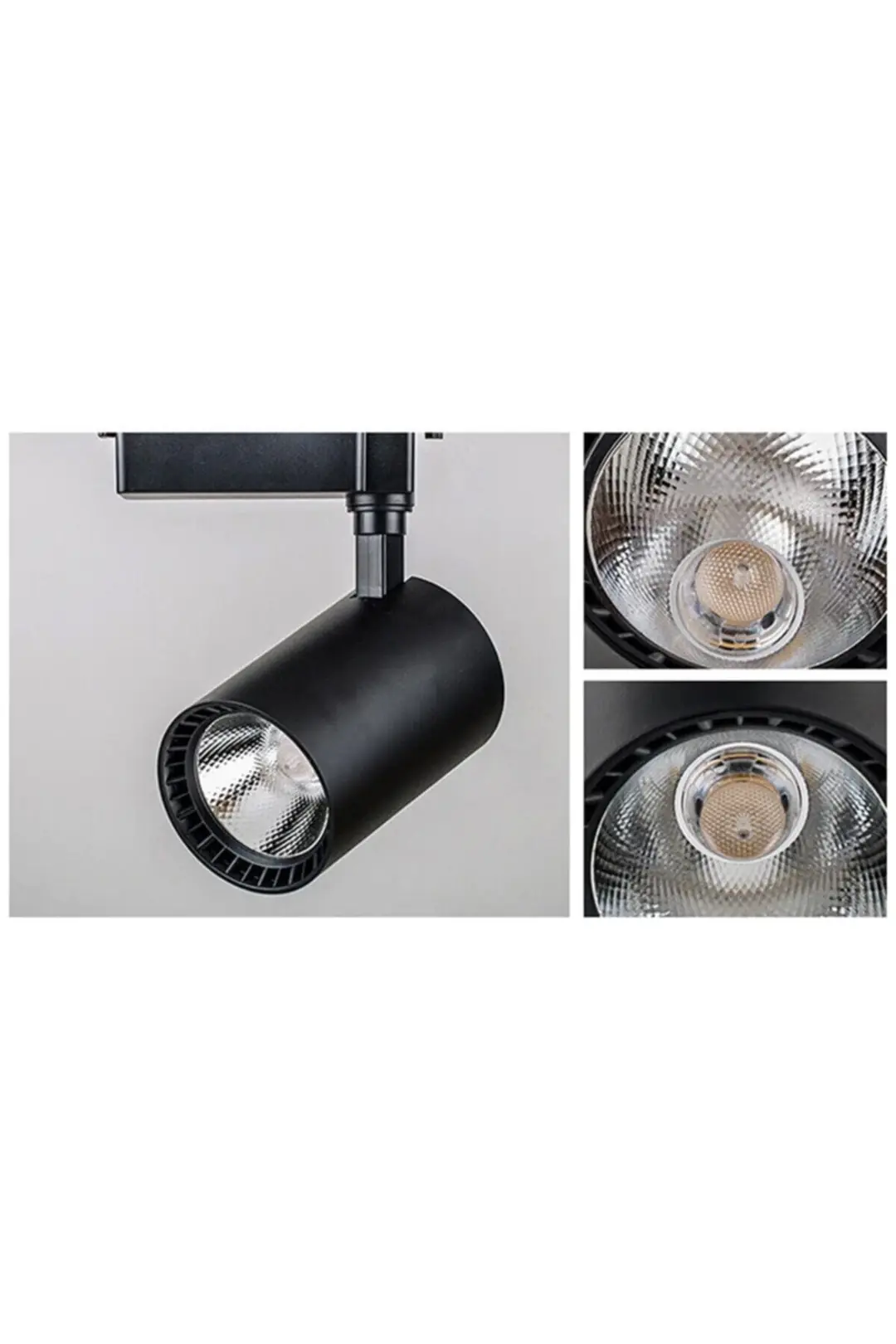 Siyah Kasa Beyaz Işık Set Ray Spot 1 Metre Ray 4'lü