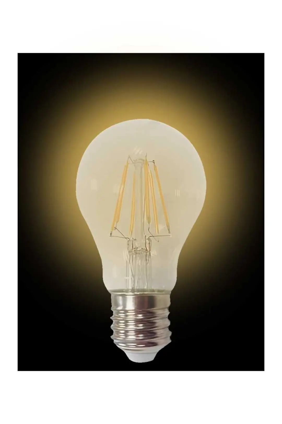 10 Adet K2 6W E27 2700K Sarı Işık A60 Led Flamanlı Rustik Ampul KES501