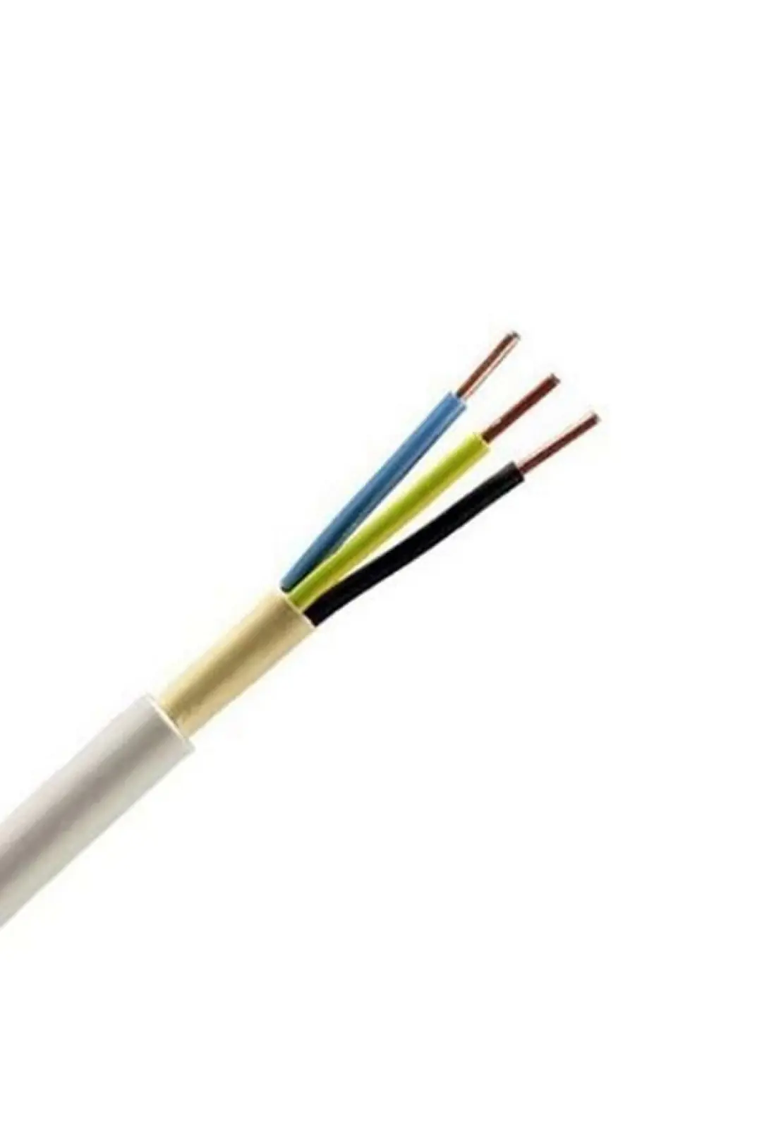 3 X 2,5 Antigron (NYM) Kablo - Tam Bakır - Beyaz - 10 Metre Yenimodel 614822