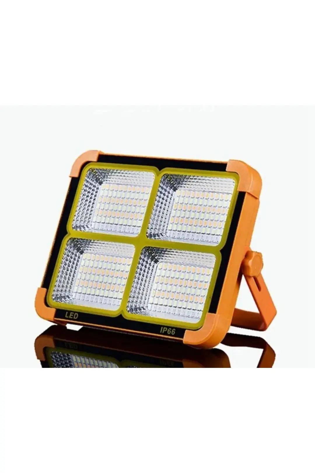 Güneş Enerjili Solar 200w Watt Led Projektör Taşınabilir Sarı Beyaz Ve Çakar Işık Lamba Ip44