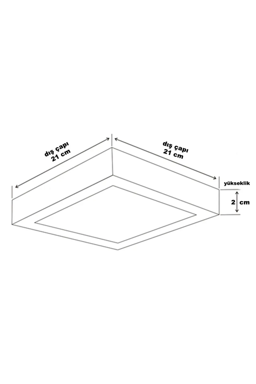 18w Sıva Üstü Led Panel (BEYAZ IŞIK) Kare 6500k 1620 Lümen