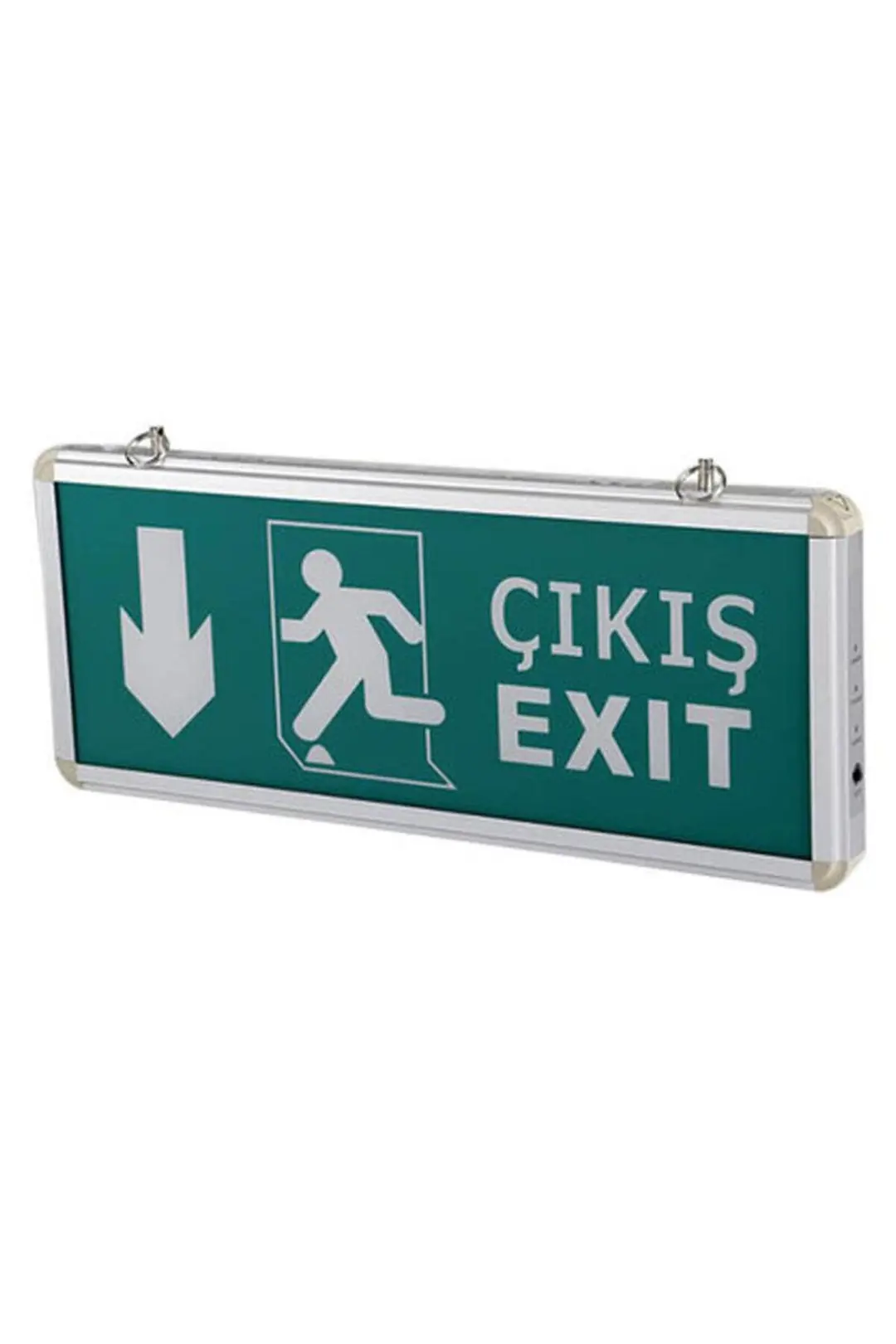 Acil Çıkış Exit Tabelası Asağı Çıkış Armatür Ledli 3 Saat Akülü