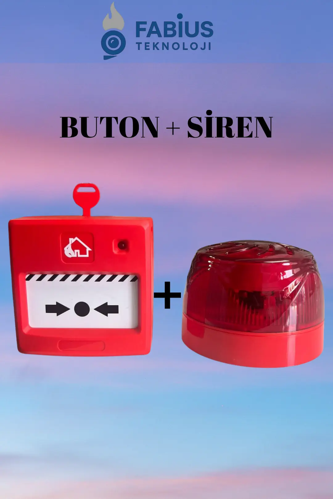 Yangın Alarm Ihbar Sireni Ve Butonu 2'li Set