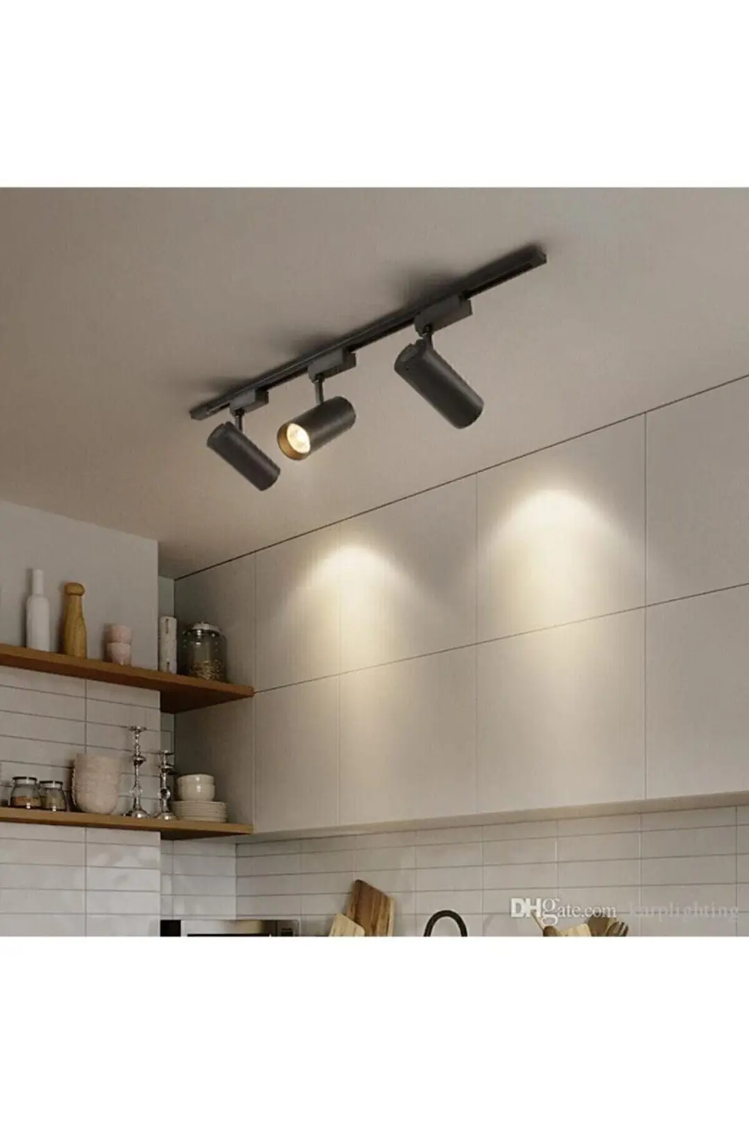 3 Adet 30w Ray Spot Vitrin Armatürü Siyah Kasa Beyaz Işık + 1 Metre Ray