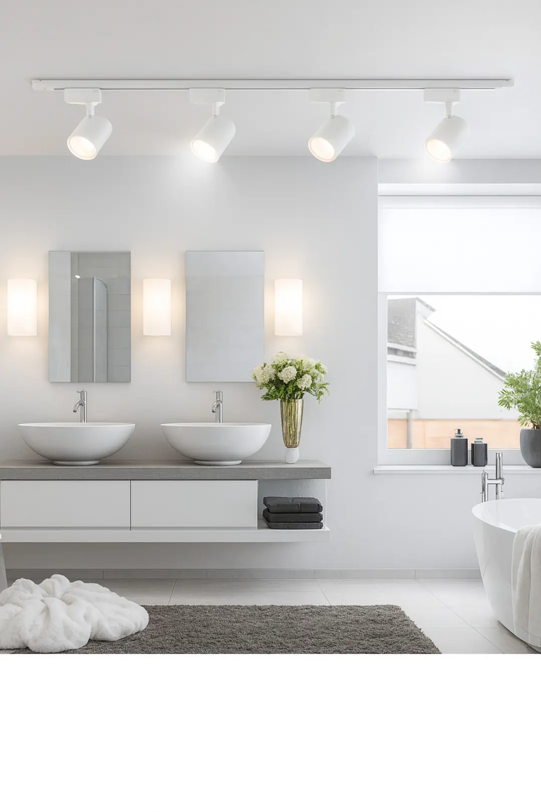6 Adet BEYAZ Kasa ve GÜNIŞIĞI Işık 270 Derece Led Ray Spot Lamba ve 1+1 2mt Raylı Armatür