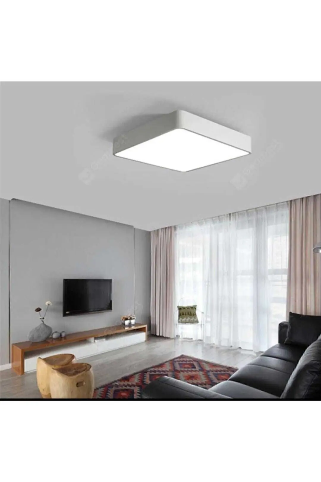 Beyaz Ledli Sıva Üstü Led Panel Kare Tavan Armatürü 6500k Beyaz Işık 21x21 cm
