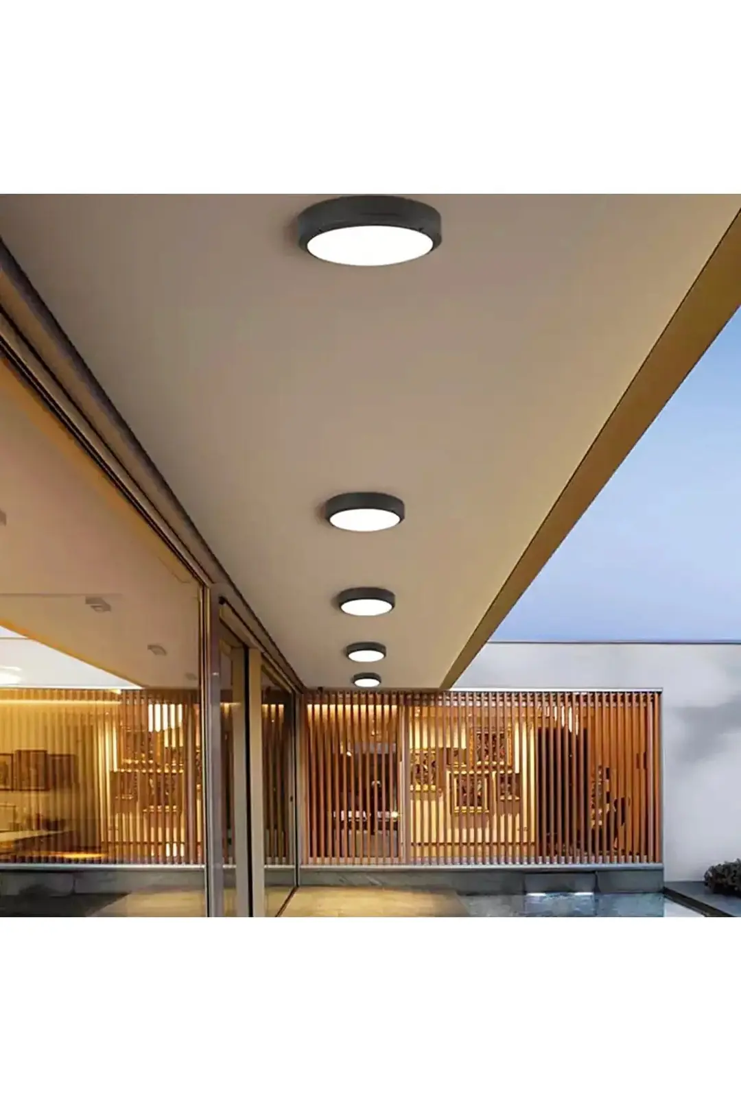Led Tavan Ofis Lambası 24 W Yuvarlak Armatür Sıva Üstü Siyah Kasa Beyaz Işık Avize 6500K 220V