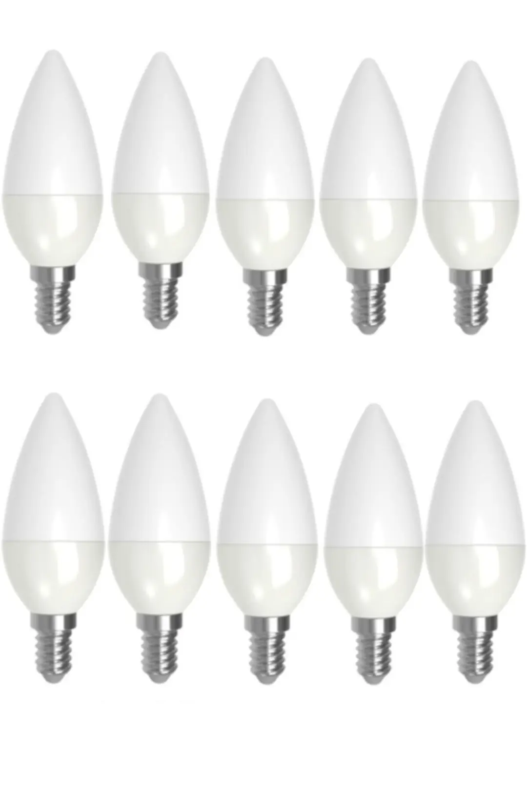 10 Adet 5-7 Watt E14 Ince Duy Beyaz Işık Mum Buji Led Ampul