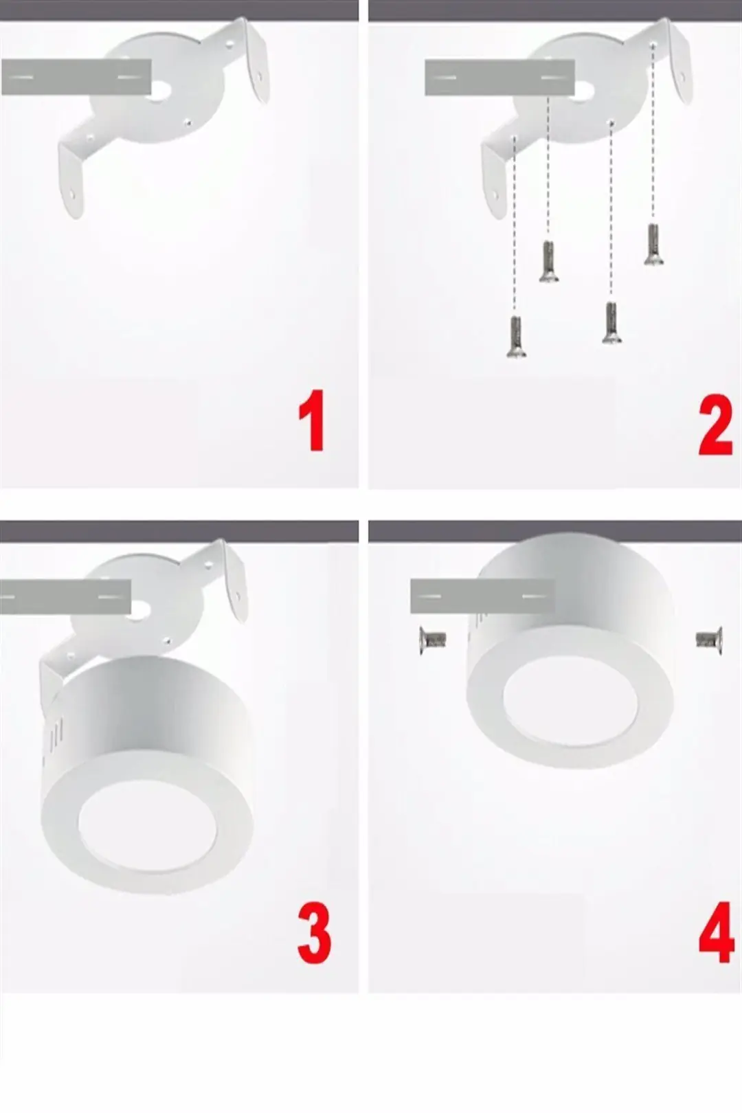 Led Tavan Wc Kiler Ofis Lambası 18 W Armatür Sıva Üstü 6500 K Beyaz Işık 220 V ( Tak Çalıştır )