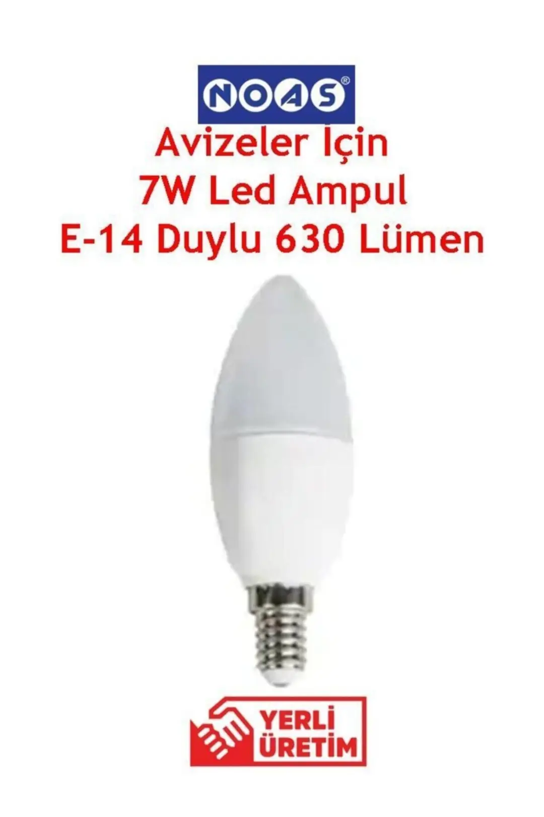 Avizeler Için E-14 Duylu 7w Led Ampul Beyaz Işık 10 Adet