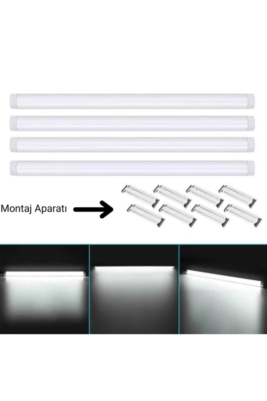 8 Adet 40w Floresan Yatay Led Bant Armatür Tavan Aydınlatma 120 Cm Led Armatür