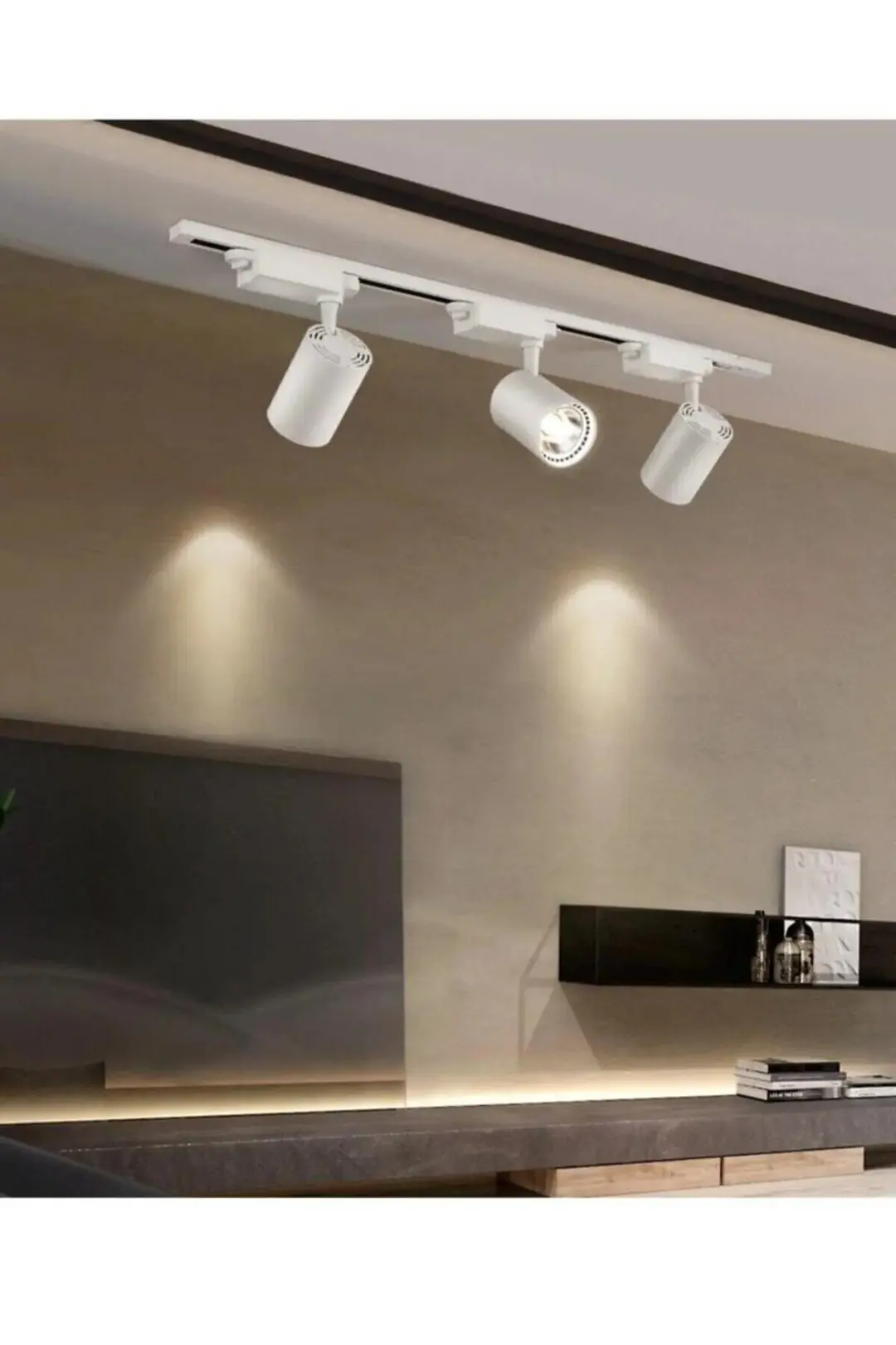 Beyaz Kasa Beyaz Işık Set 30w 1 Mt Raylı 3 Adet Ray Spot