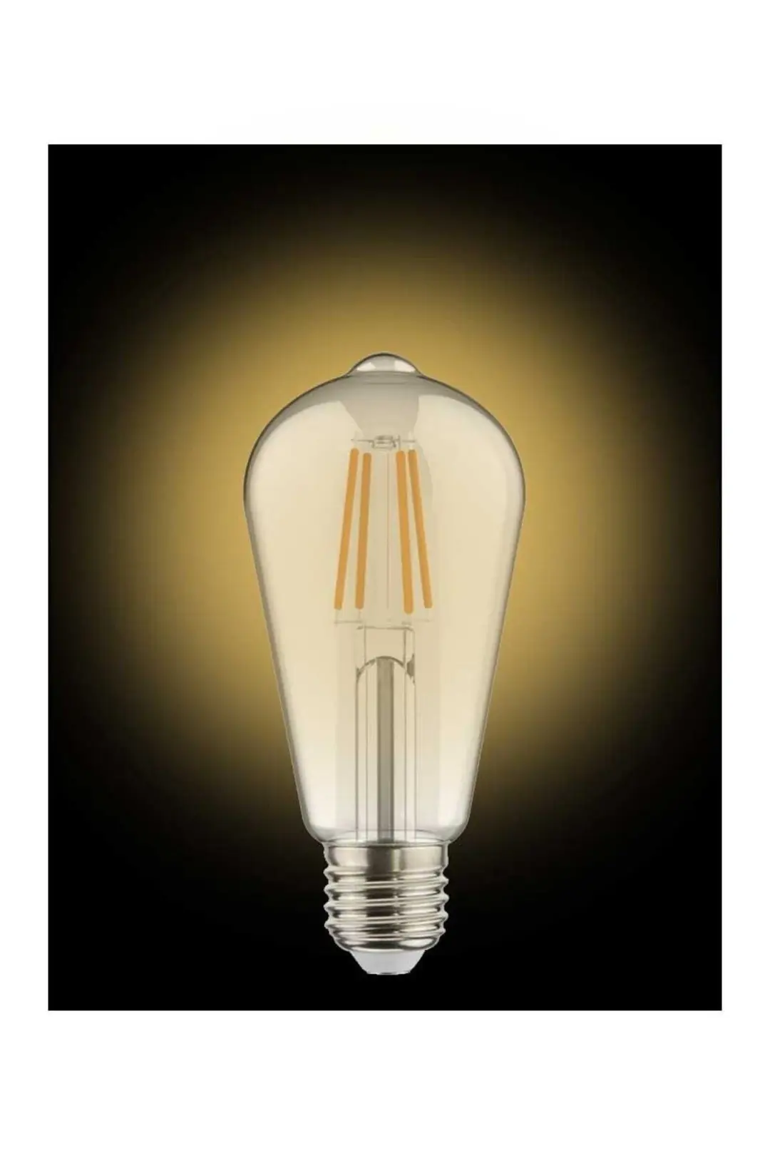 10 Adet K2 6W E27 2700K Sarı Işık Flamanlı Rustik Led Ampul KES505