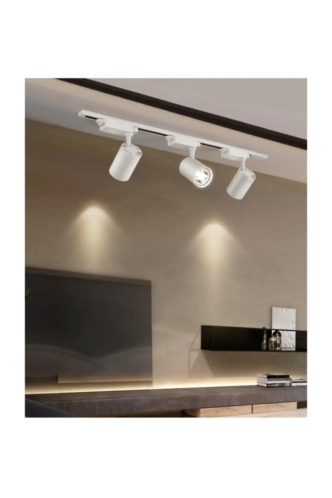 6 Adet 30w  Ray Spot Vitrin Armatürü 2 Metre Raylı Spot Lamba Beyaz Kasa Günışığı Renkli Spot
