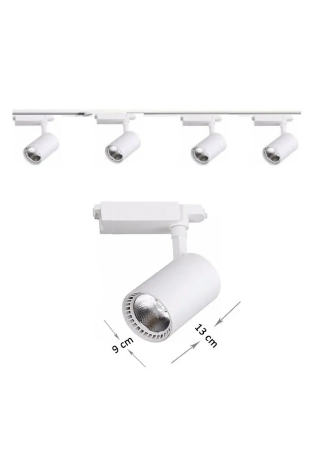4 Adet 30 Watt Beyaz Geniş Kasa Günışığı Ledli Ray Spot - 1 Mt Ray Hediyeli Ray Spot Aydınlatma