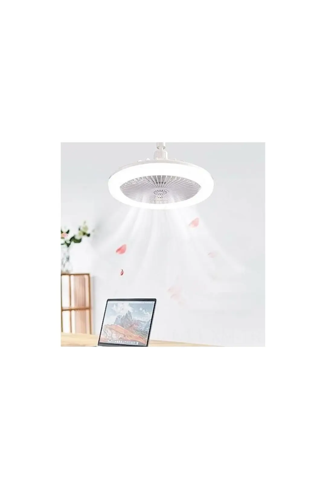 Opto HS-8005 40 W 3 Renk Ayarlı Led Avize Fan, Sessiz Motorlu Tavan Vantilatörü