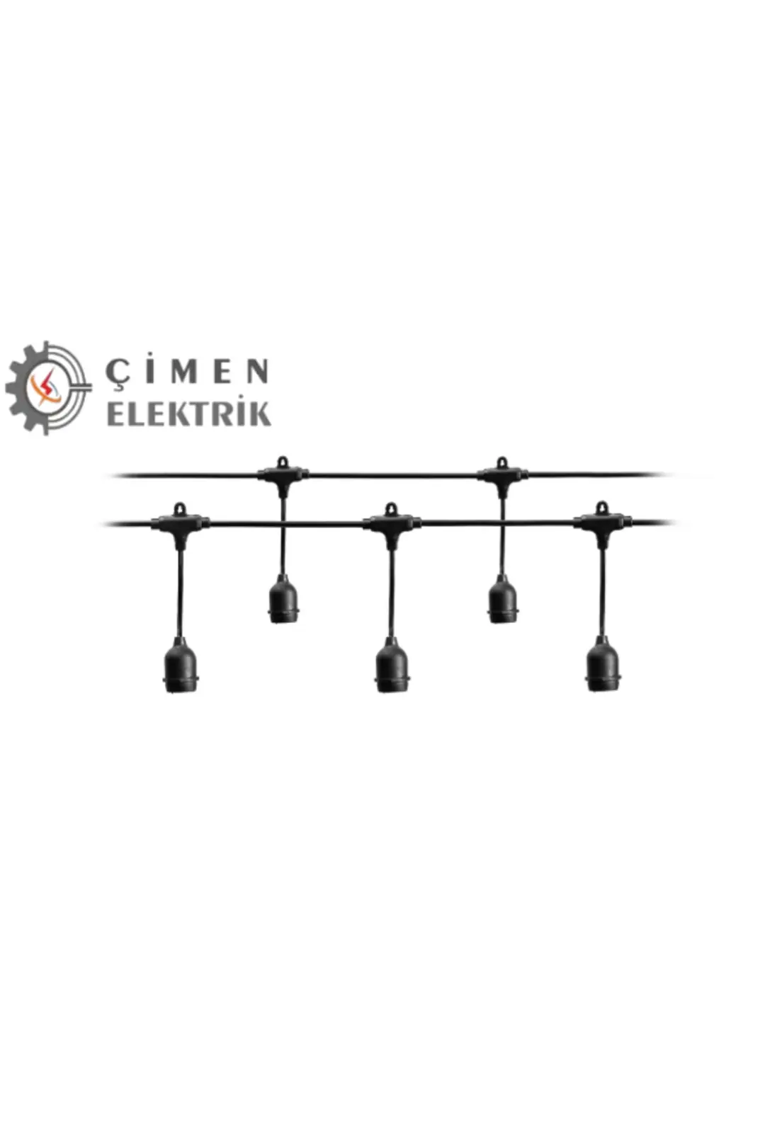 Yl01 0220 Dış Mekan Aydınlatma Seyyar 10 Mt 20 Duylu E27 Ampulsüz