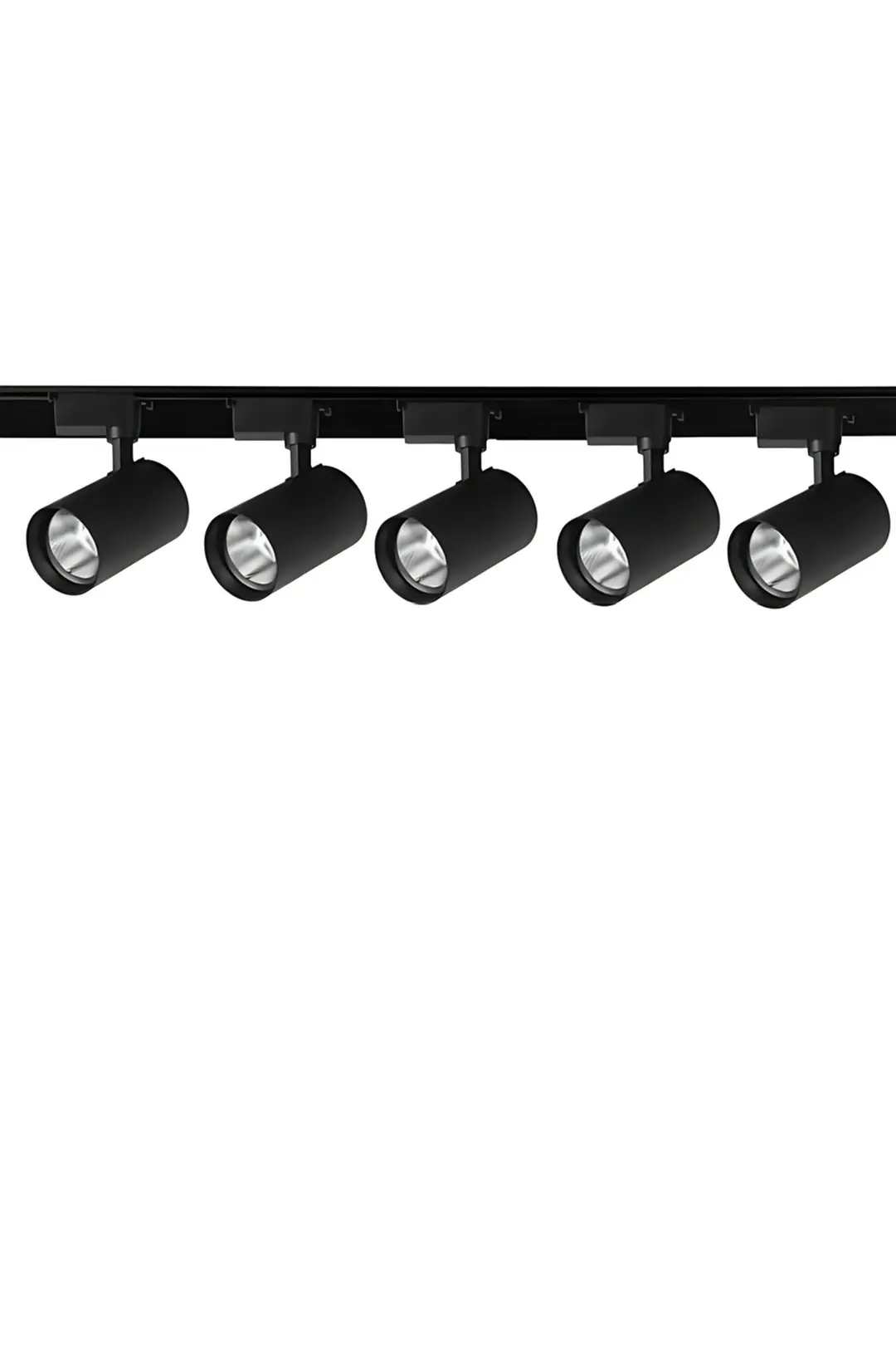 5 Adet Siyah Kasa Ve Günışığı 360 Derece Dönen Led Ray Spot Lamba ve 1 mt Raylı Armatür