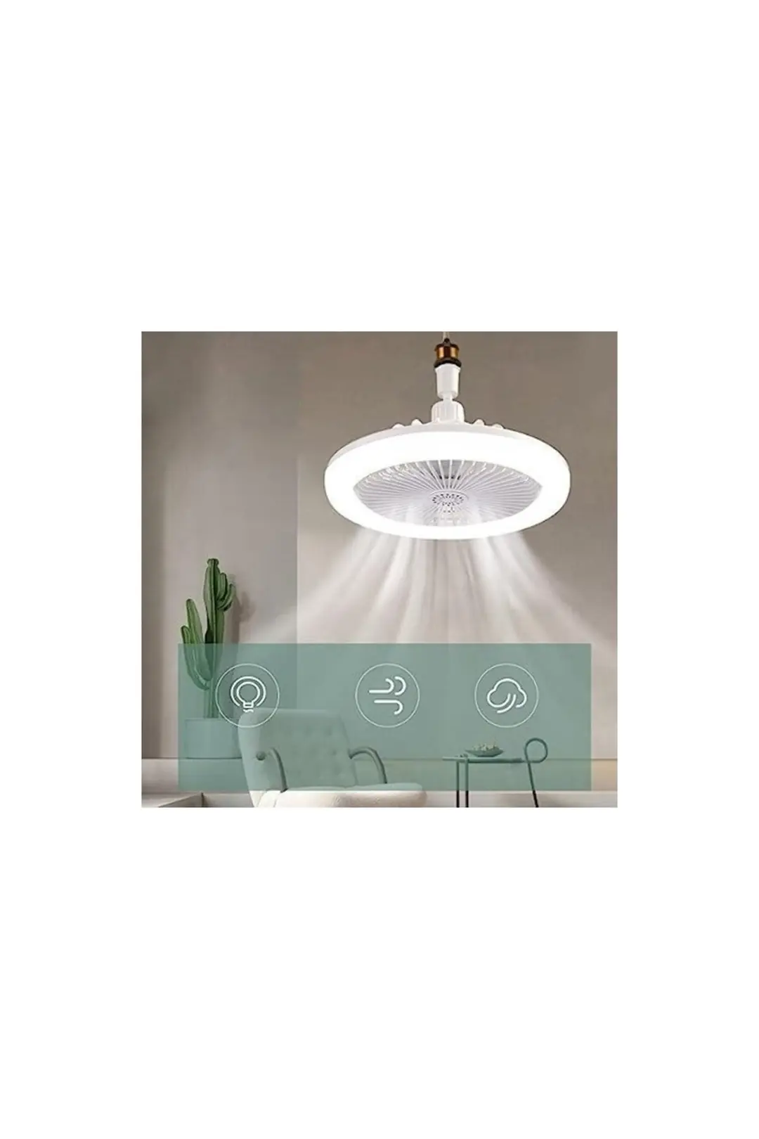 Opto HS-8005 40 W 3 Renk Ayarlı Led Avize Fan, Sessiz Motorlu Tavan Vantilatörü