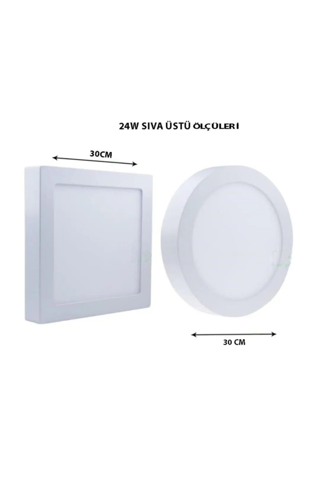 24 Watt Kare Sıva Üstü Led Panel - Beyaz Işık - 24w