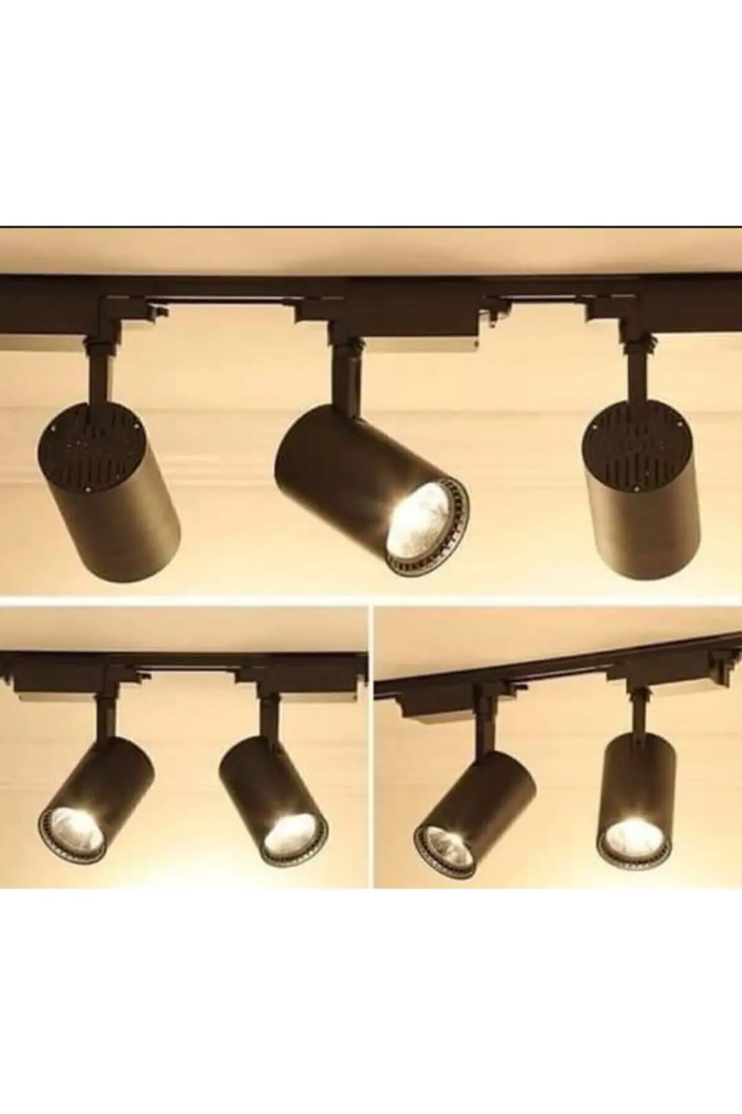 4 Adet 30 Watt Günışığı 1 Mt Monofaze Ray Siyah Kasa Led'li Ray Spot