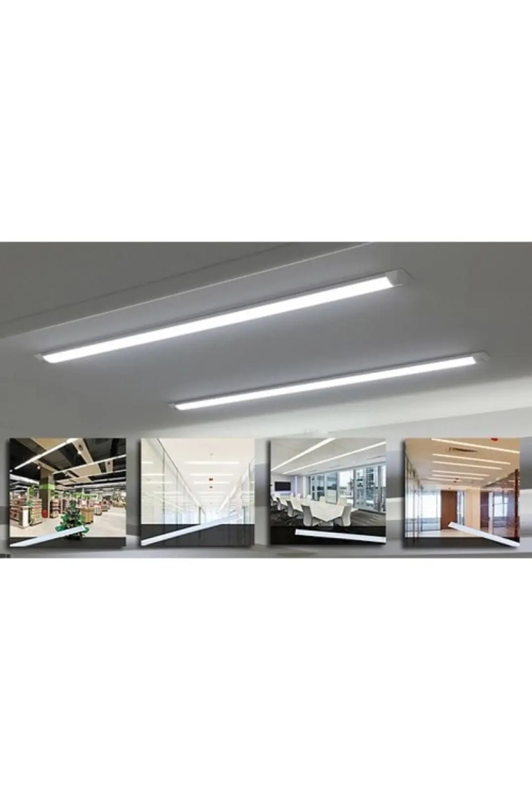 2 Adet 36 Watt Beyaz Led Bant Armatür Florasan Yatay Ledli 120 Cm Tavan Armatürü 220 Volt